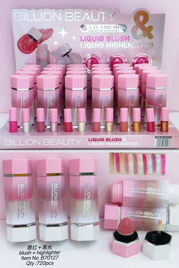 1Pcs ( BILLION BEAUTY 2 in 1 Liquid Blush & Liquid Highlighter )