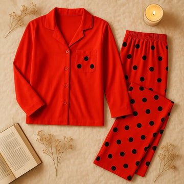 RED BUTTON STYLE DRESS