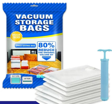 Vacuum Storage Bags  5 Bag And 1 Suction Pump
